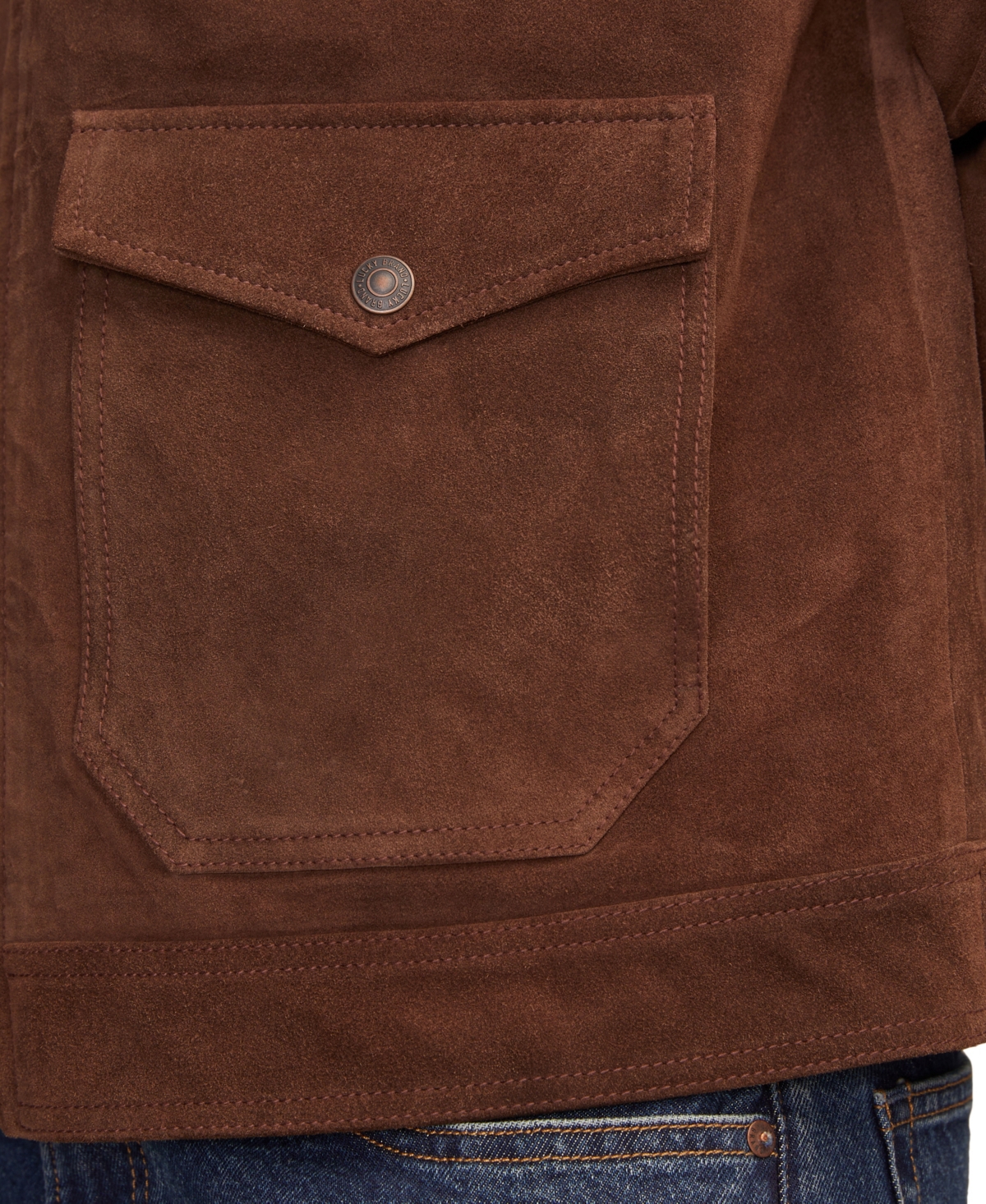 Lucky Brand Suede Ranch Jacket In Brown