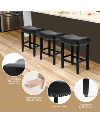   1 Pc   Upholstered   24" Saddle Seat  Counter Stool