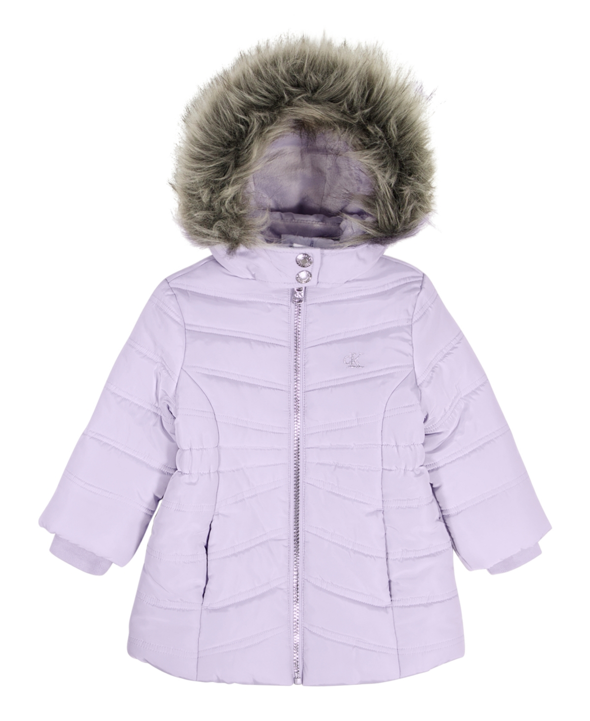 Calvin Klein Baby Girls Aerial Zip-front Jacket In Purple