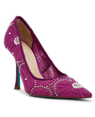 Betsey Johnson Women's Roxie Tulle Floral Applique Pumps - Macy's
