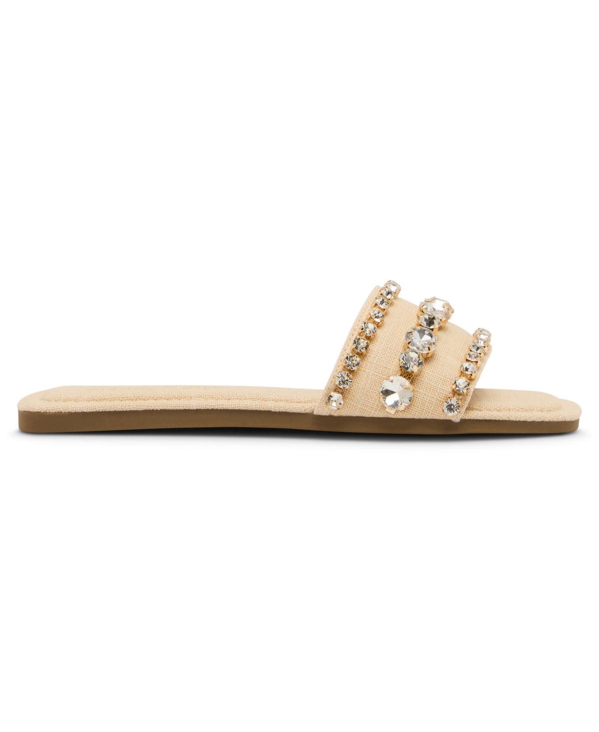 Madden Girl Women's Toast Rhinstone Slide Sandals In Brown
