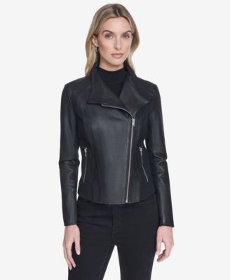Women's Felix Asymmetrical Moto Jacket With Wing Collar