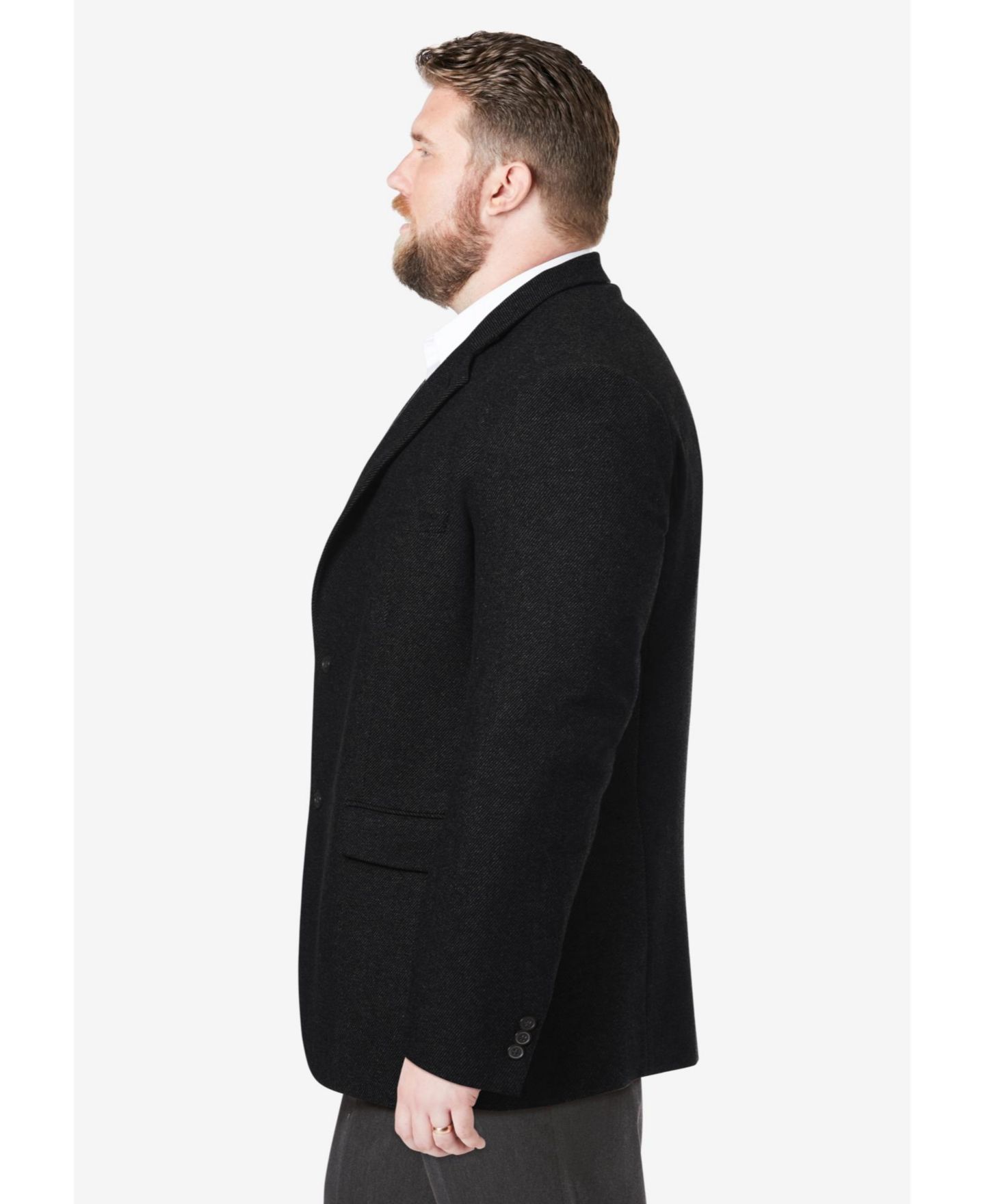 Мужской пиджак KingSize 2-Button Classic Blazer, цвет: Чёрный — фото 3