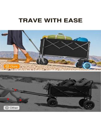 Single-drive foldable electric multi-functional sports equipment trolley: Equipped with 360° all-terrain capability, dual 300-watt motors and 6.5-inch all-terrain tires - suitable for camping, gardening and shopping trips.