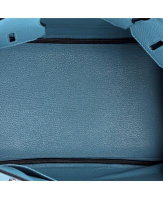 Pre-Owned HERMES Birkin 30 Handbag Blue Togo with Palladium Hardware
