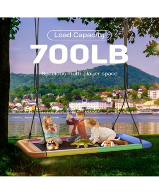 Tree Swing for Kids and Adults, 60" Waterproof Rectangle Platform Swing, 700lbs Heavy Duty with Adjustable Straps