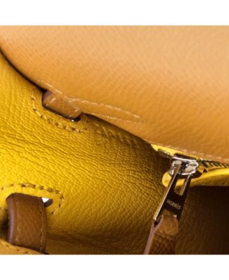 Pre-Owned HERMES Kelly 25 Handbag Verso Epsom with Palladium Hardware