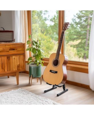 6 Pcs Folding Guitar Stand Floor A-Frame w/ Foam Arms Instrument Display Universal for Acoustic Electric Bass