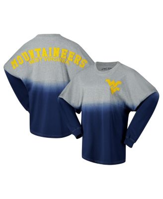 Spirit Jersey - Men's and Women's Navy/Gray West Virginia Mountaineers Ombre Long Sleeve T-Shirt