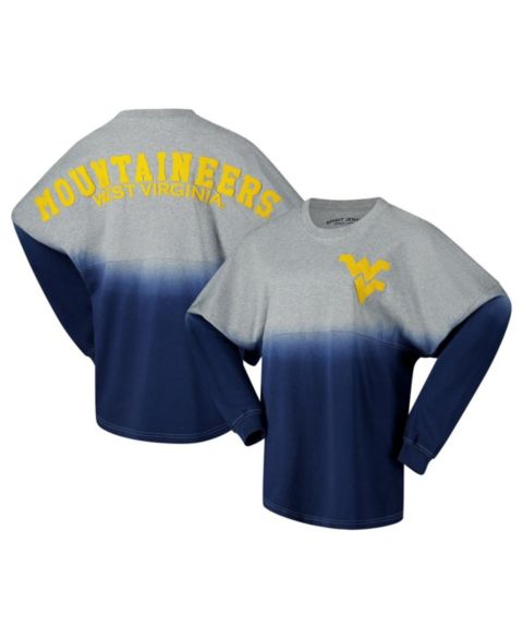 Футболка Spirit Jersey Navy/Gray West Virginia Mountaineers Ombre Long Sleeve