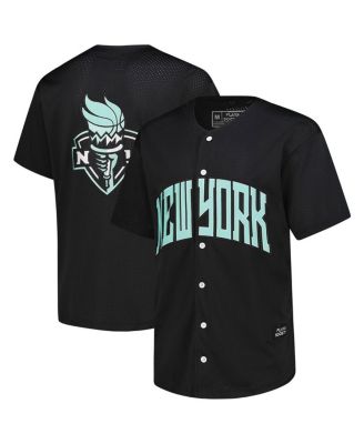 Playa Society - Men's and Women's Black New York Liberty Full-Button Baseball Jersey