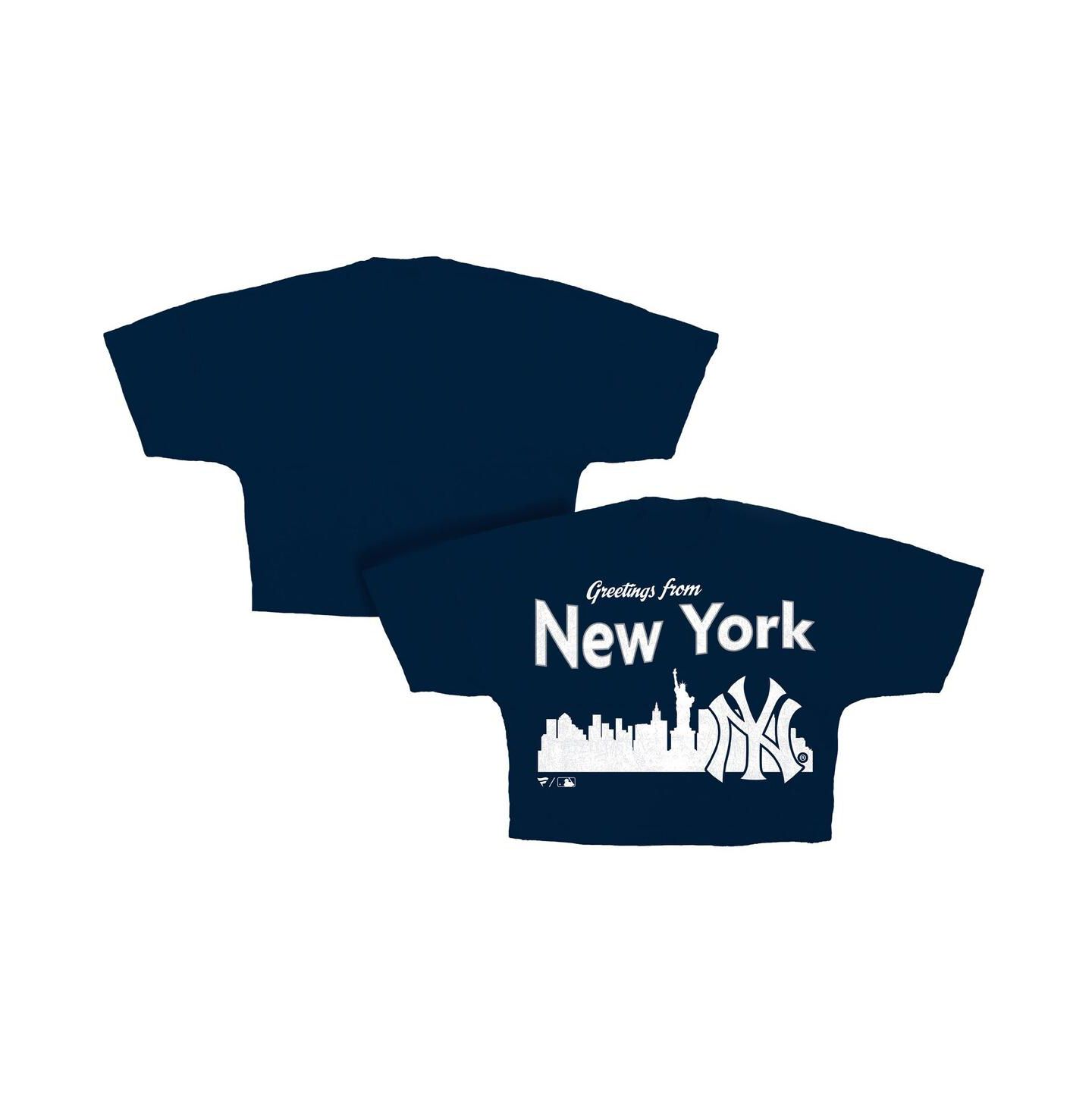 Женская футболка Fanatics Navy New York Yankees Skyline Crop — фото 1