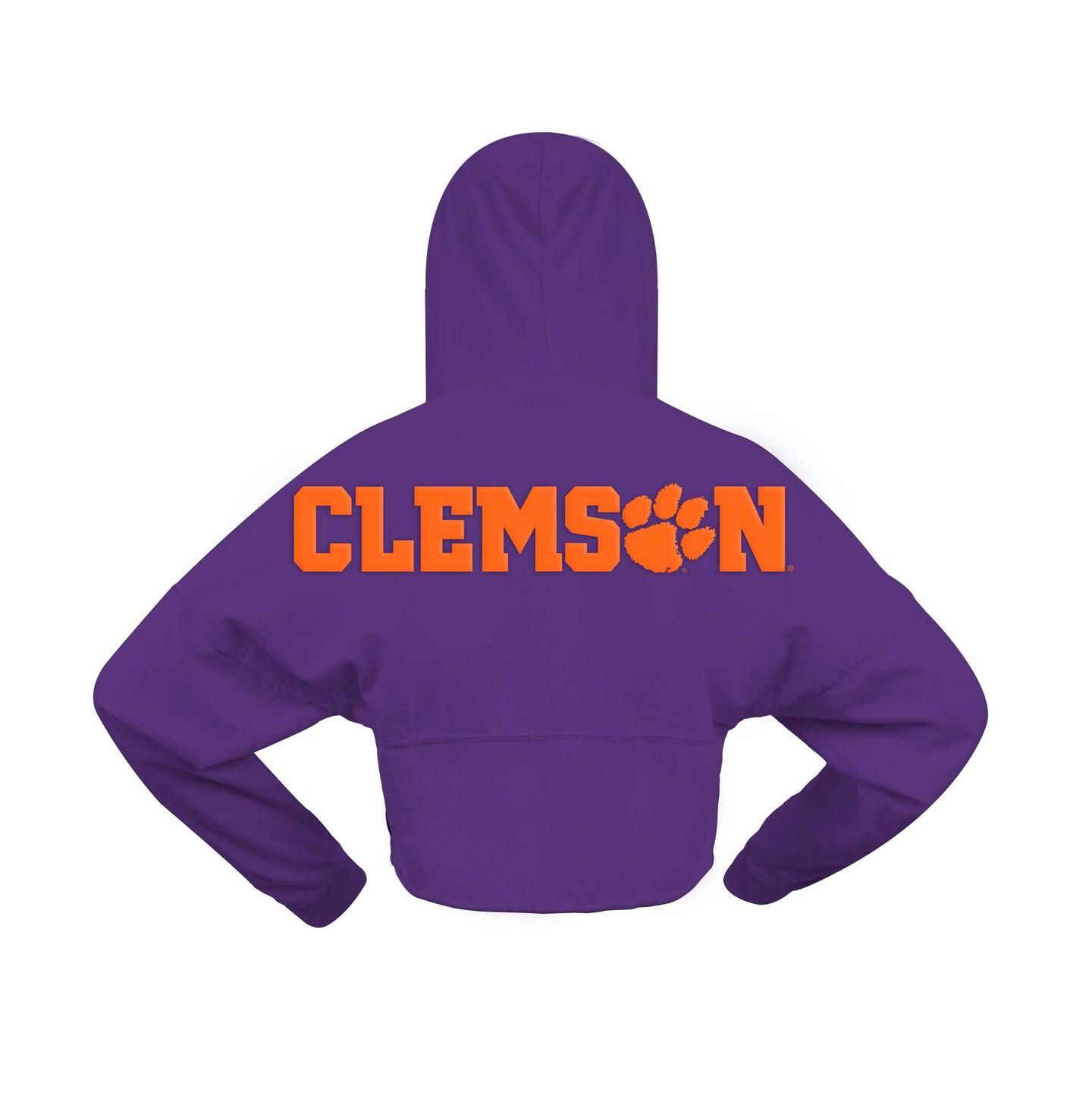 Женское худи Spirit Jersey Purple Clemson Tigers Oversized Cropped Pullover — фото 2