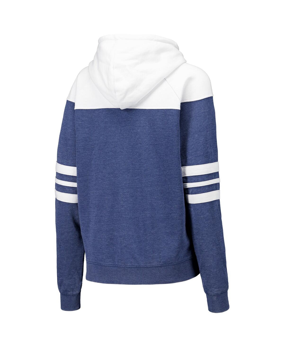 Camp David Women's Navy Penn State Nittany Lions Blitz Striped Blocked Raglan Pullover Hoodie In Blue