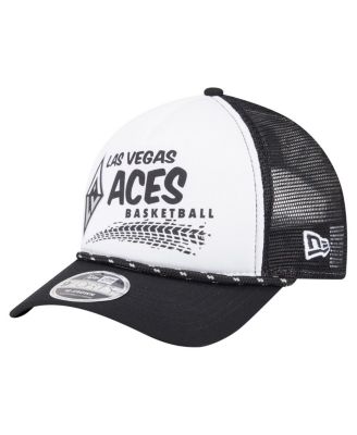 New Era - Men's and Women's&nbsp;White/Black Las Vegas Aces 9FORTY A-Frame Graphic Trucker Hat