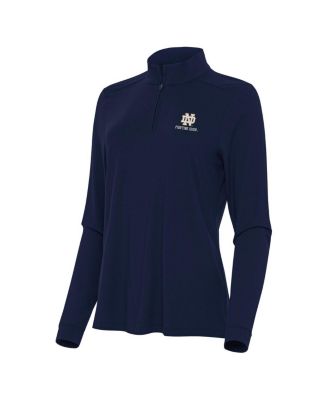 Women's Navy Notre Dame Fighting Irish Logo Wordmark Intent Quarter-Zip Sweatshirt