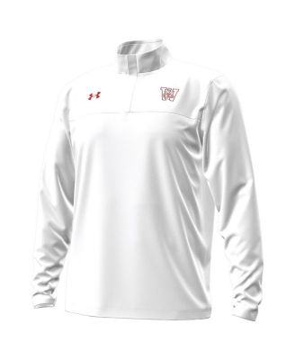 Men's White Wisconsin Badgers 1980 Throwback Game Quarter-Zip Sweatshirt