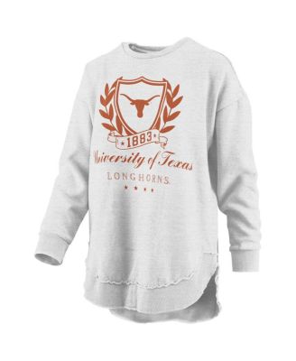 Women's Heather Gray Texas Longhorns Field Day M&eacute;lange Poncho Pullover Sweatshirt