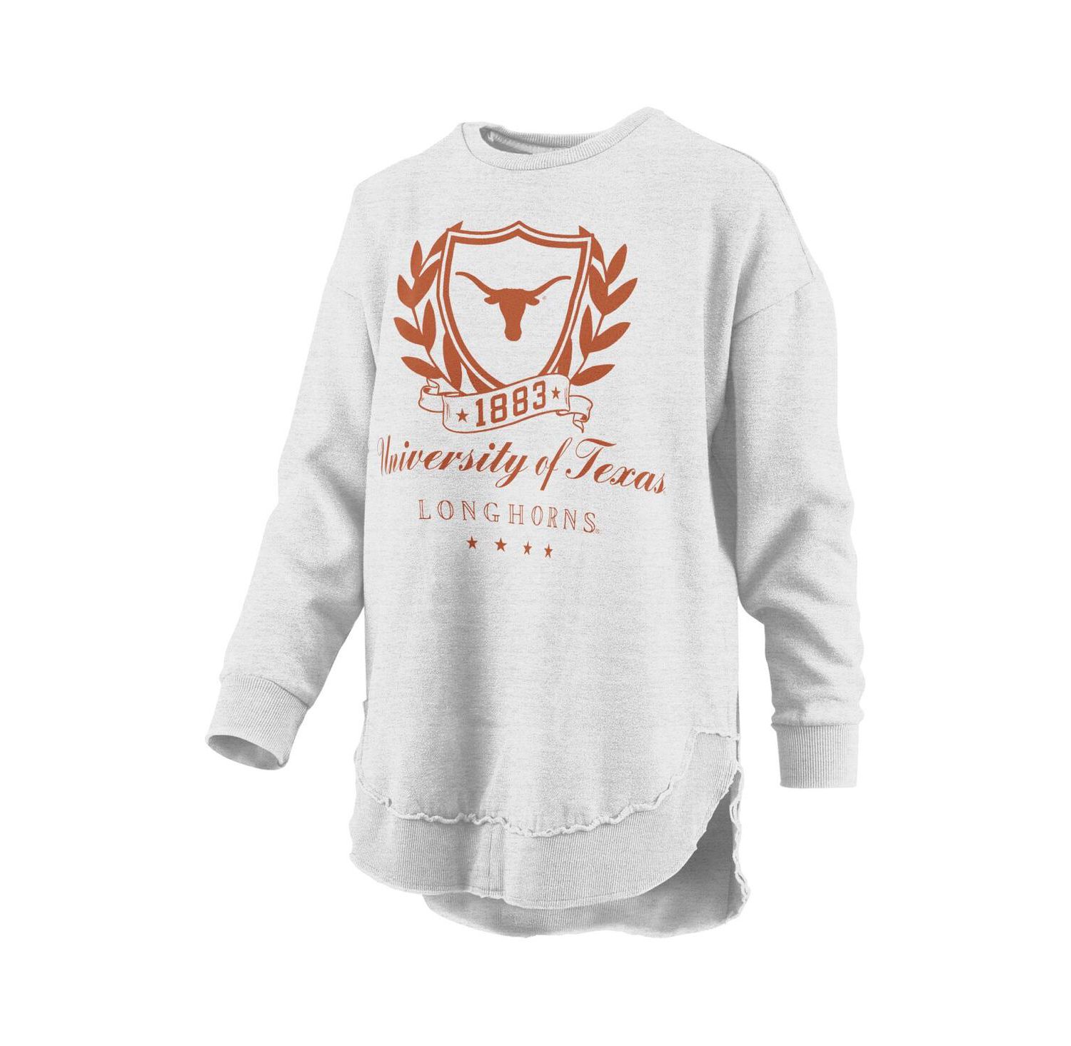 Women's Heather Gray Texas Longhorns Field Day M&eacute;lange Poncho Pullover Sweatshirt