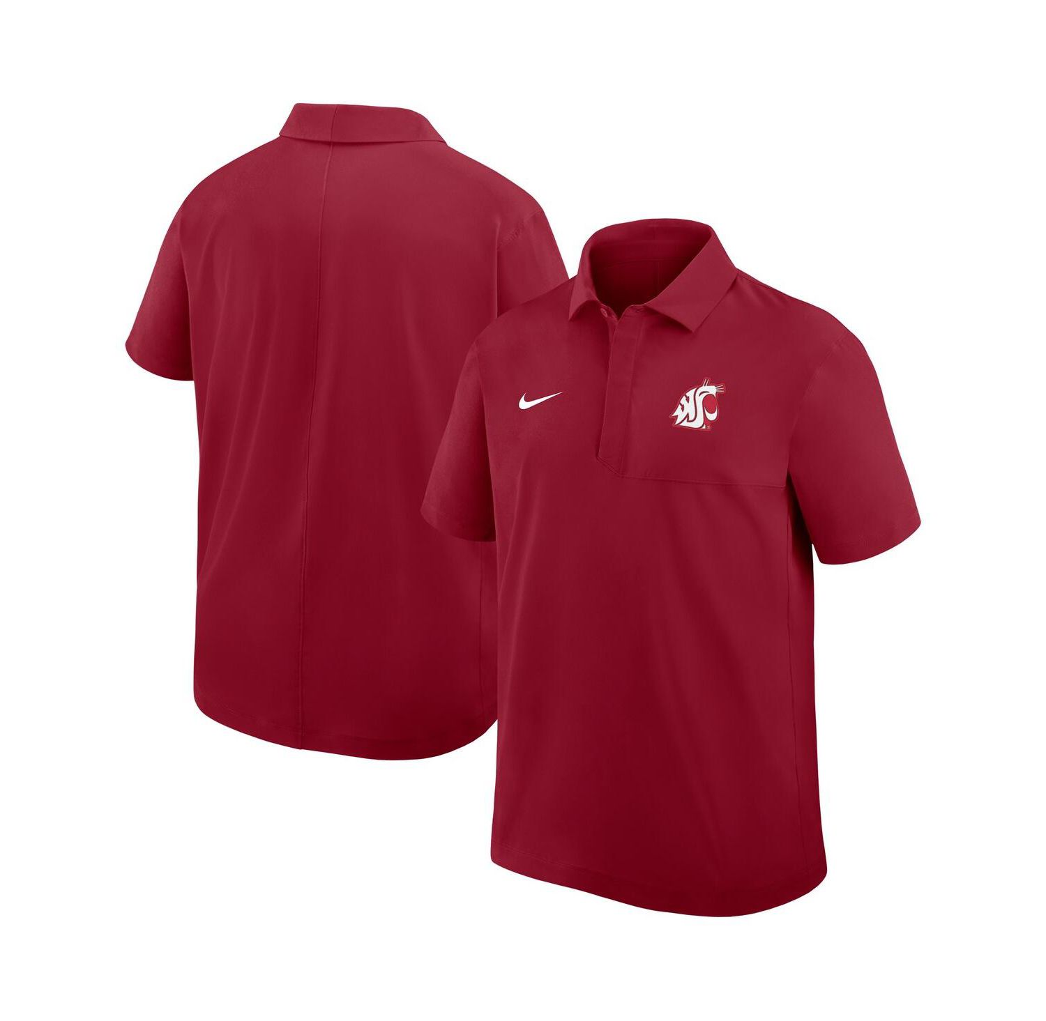 Men's Crimson Washington State Cougars Woven Dri-FIT Polo Shirt