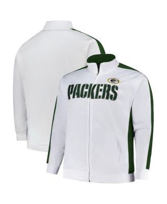 Fanatics - Men's White Green Bay Packers Big Tall Tricot Full-Zip Track Jacket