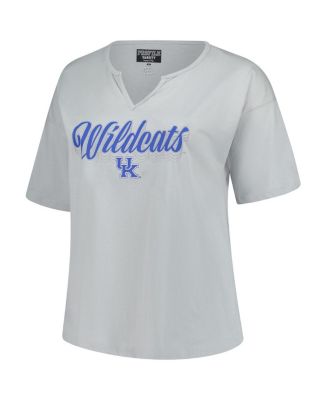 Women's Gray Kentucky Wildcats Plus Size Winning Gear Notch Neck T-Shirt