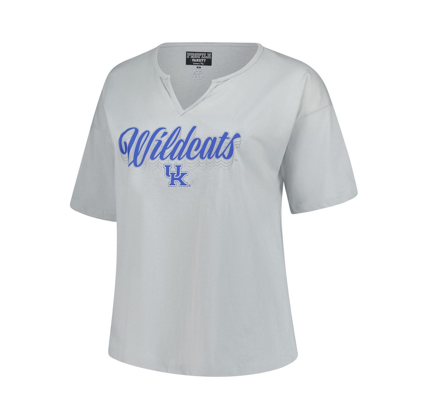 Women's Gray Kentucky Wildcats Plus Size Winning Gear Notch Neck T-Shirt