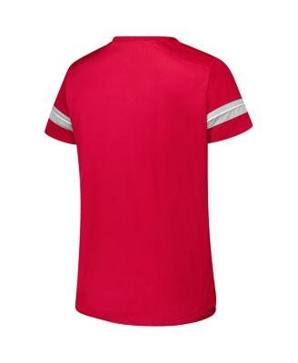 Women's Crimson Alabama Crimson Tide Plus Size Overtime Readiness Lace-Up T-Shirt