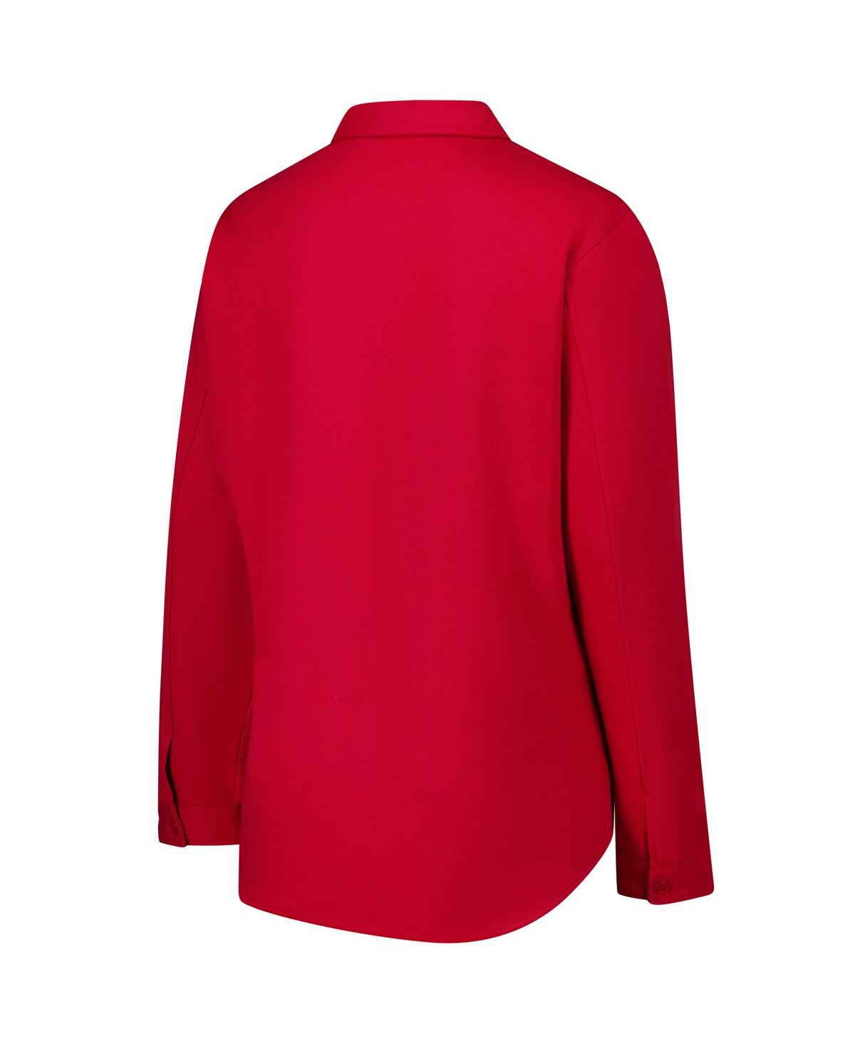 Fanatics Women's Crimson Alabama Crimson Tide Plus Size Button-up Shacket In Red