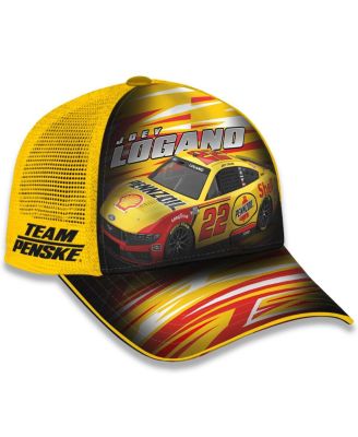 Big Boys and Girls Yellow Joey Logano Shell-Pennzoil Adjustable Trucker Hat