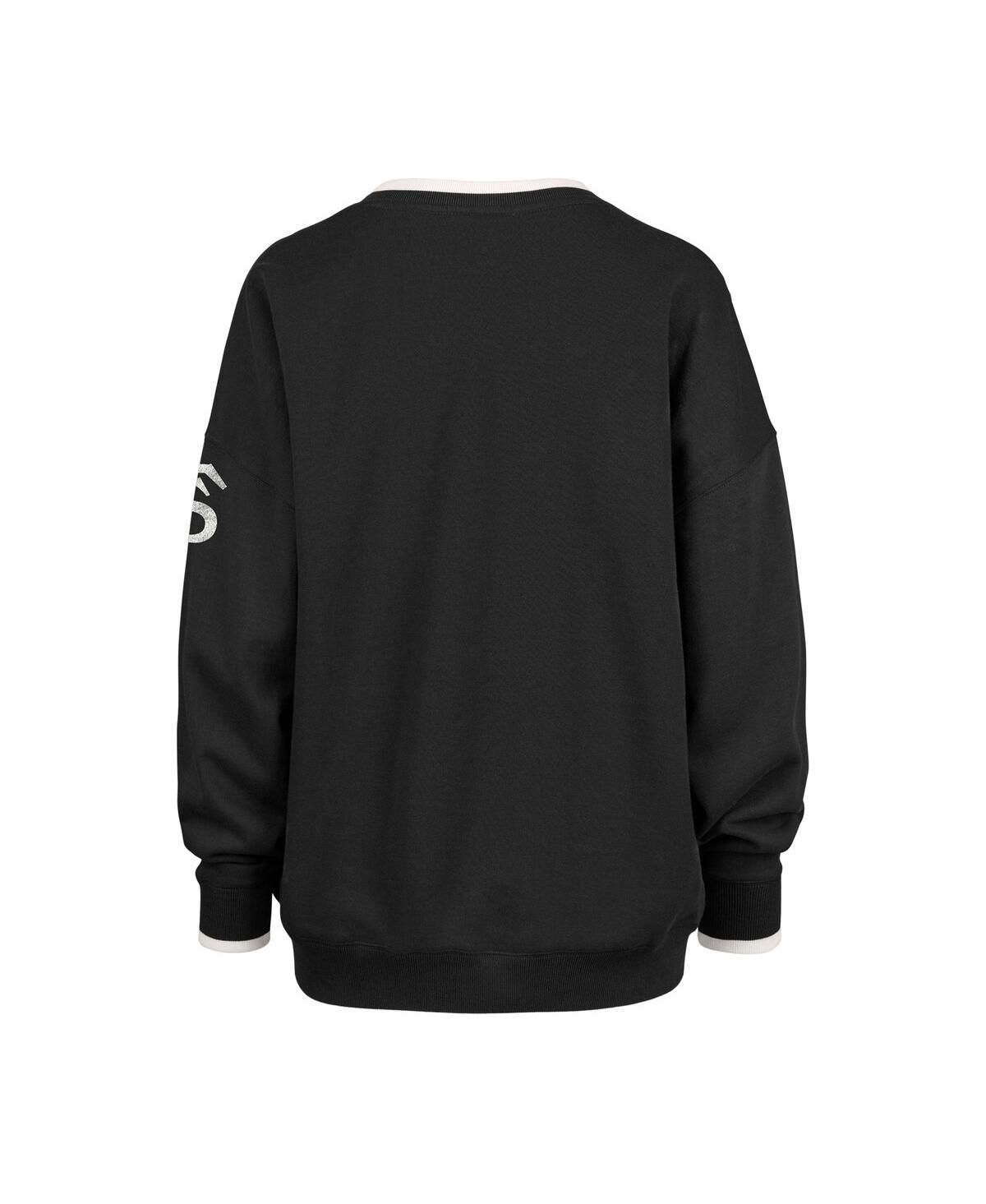 47 Brand Women's Black Florida State Seminoles Clubhouse Daze Eighty V-neck Pullover Sweatshirt In Black