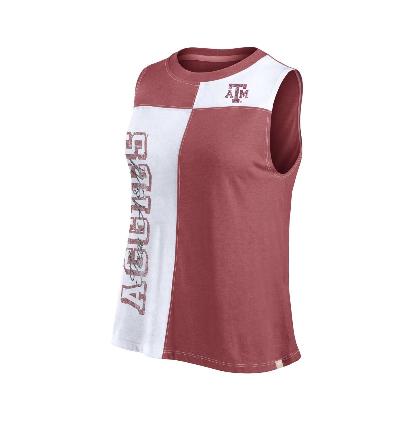 Женский топ Fanatics Maroon/White Texas A&M Aggies Color block High Neck — фото 3