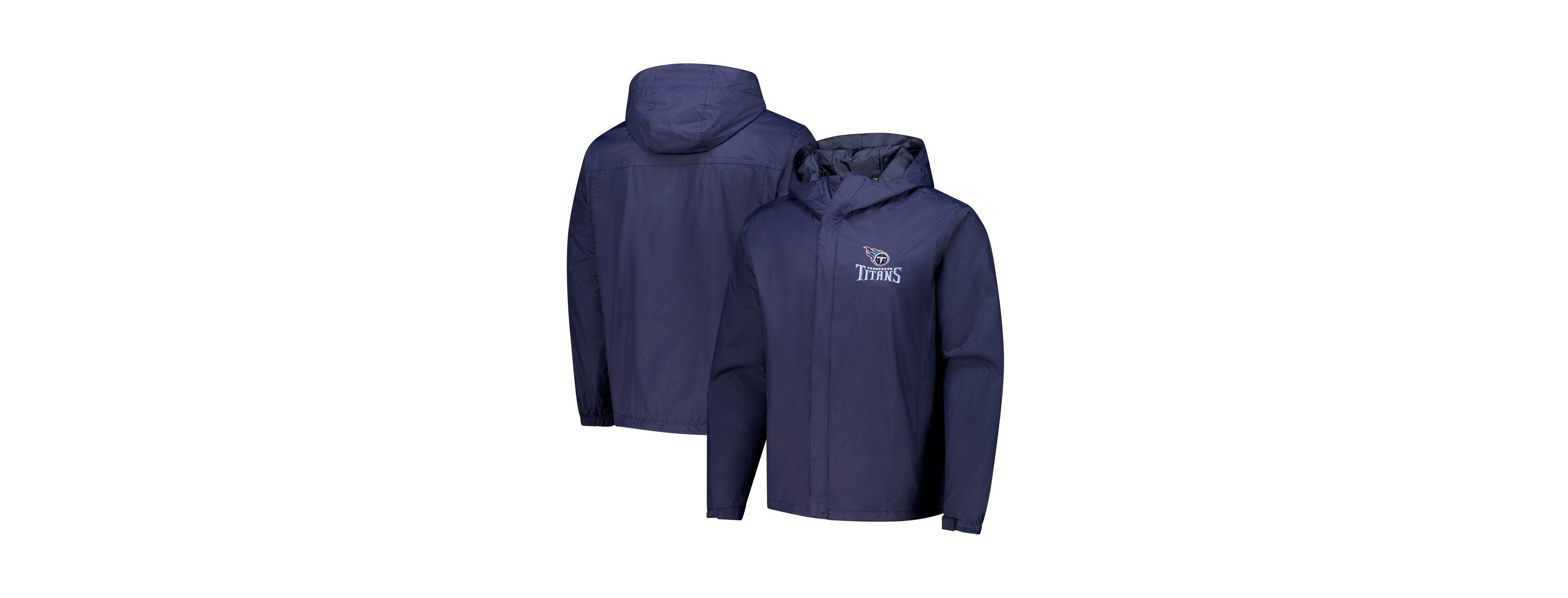 Dunbrooke Men's Navy Tennessee Titans Tropic Waterproof Packable Full-Zip Hoodie Jacket