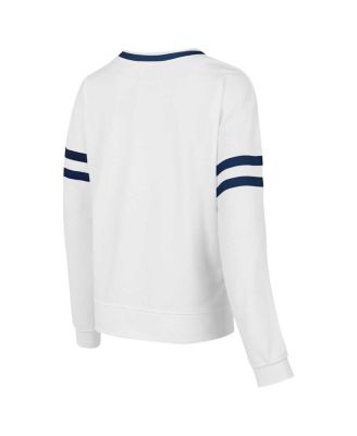 Concept Sport Women's White Auburn Tigers Borough French Terry Arch Over Long Sleeve Top