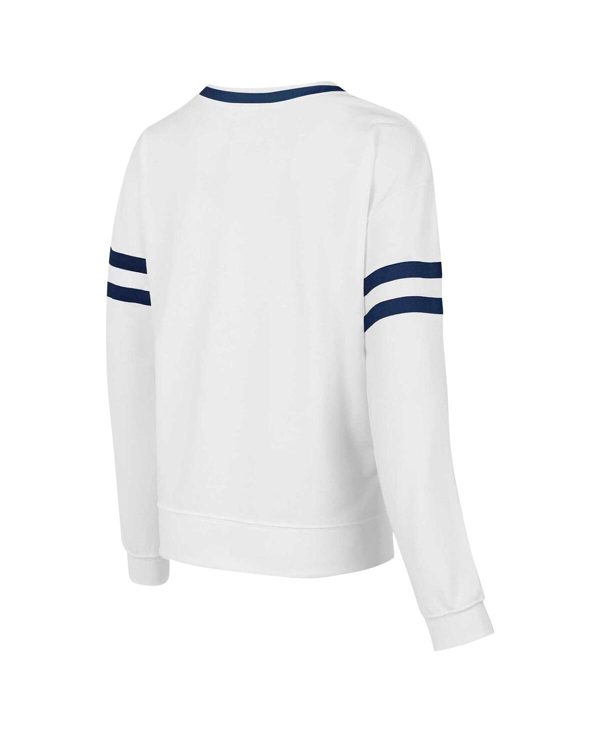 Concepts Sport Concept Sport Women's White Auburn Tigers Borough French Terry Arch Over Long Sleeve Top In White
