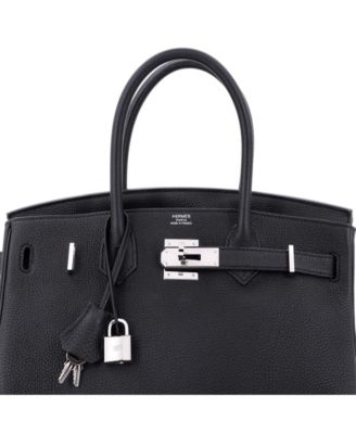Pre-Owned HERMES Birkin 30 Handbag Black Togo with Palladium Hardware