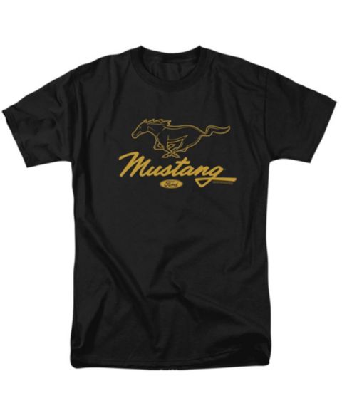 Мужская футболка Mustang Ford Pony Script, цвет: Чёрный