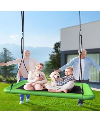 Tree Swing for Kids and Adults, 60" Waterproof Rectangle Platform Swing, 700lbs Heavy Duty with Adjustable Straps