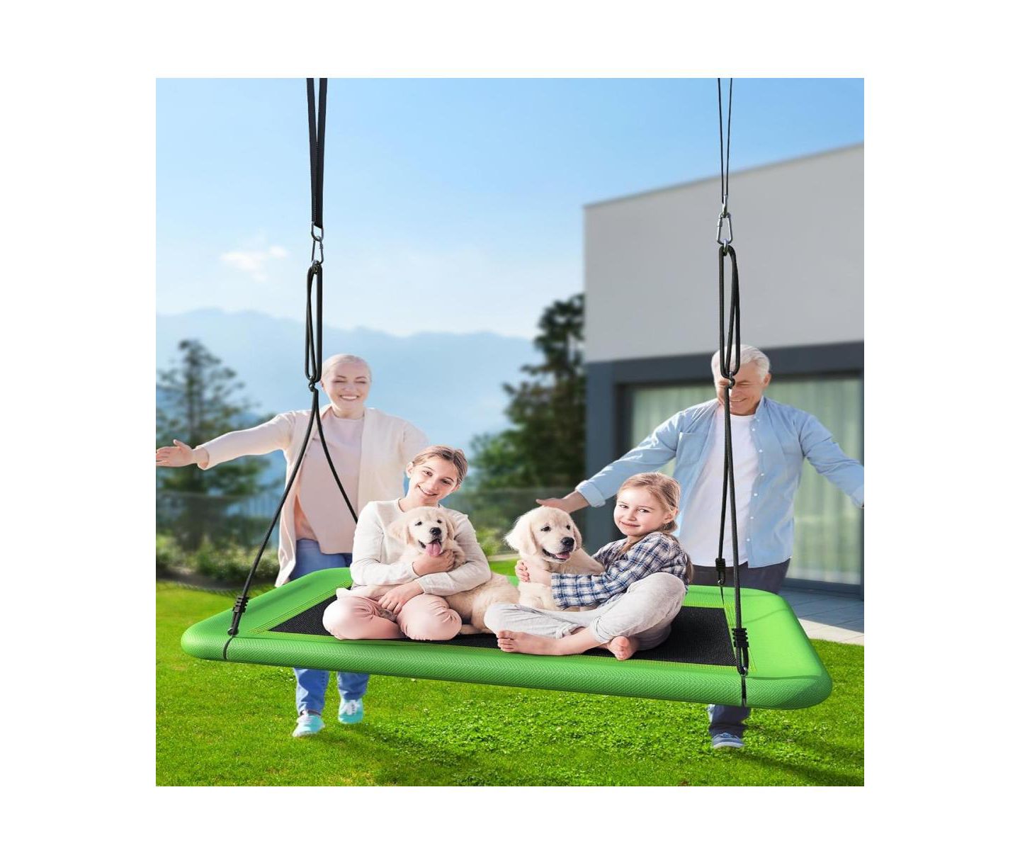 Детская игрушка Gyroor Tree Swing for Kids and Adults, 60" Waterproof Rectangle Platform Swing, 700lbs Heavy Duty with Adjustable Straps — фото 6