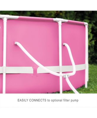 28290EH 8ft x 30in Round Metal Frame Above Ground Swimming Pool, Pink