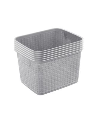 12736 Tall Weave Plastic Laundry Hamper Storage Basket, Gray (12 Pack)