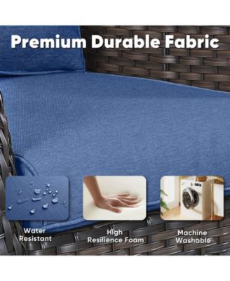 ArcLine 2-Person Wicker Rocking Bench Outdoor Glider Patio Rattan Loveseat with Olefin Cushions