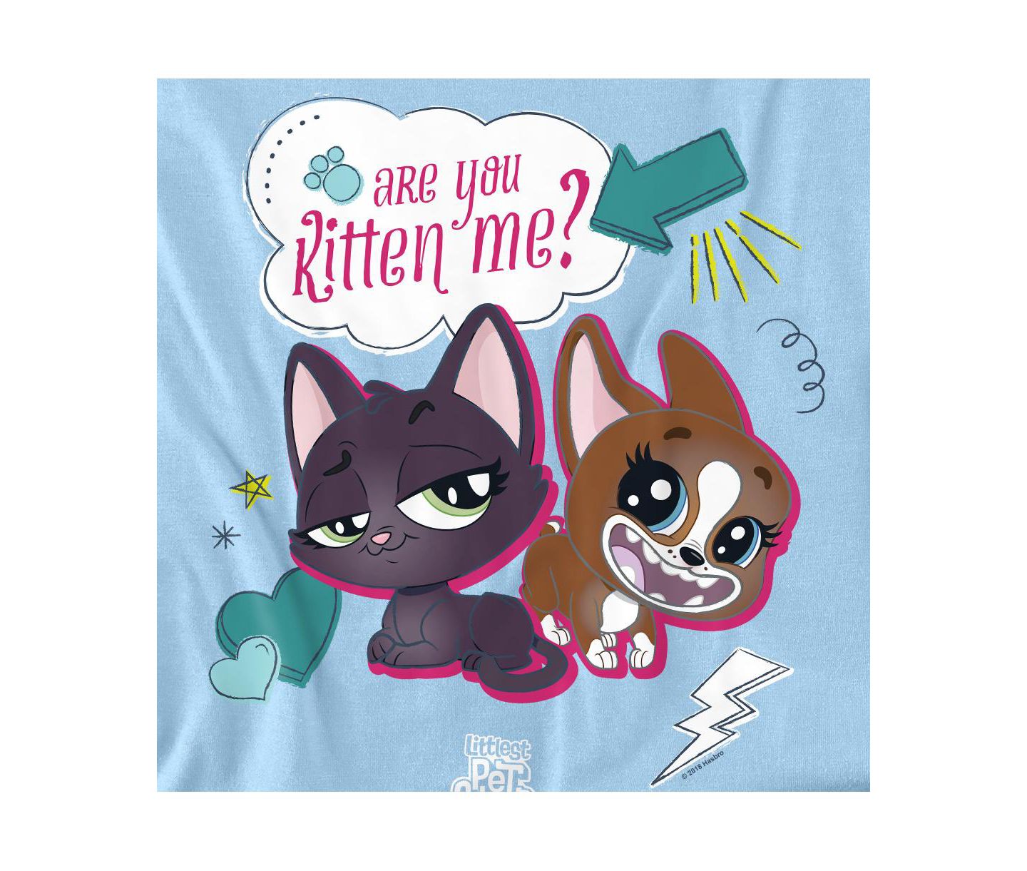 Мужская футболка Hasbro+ Littlest Pet Shop Puppy are you Kitten Me?, цвет: Светлый синий — фото 2