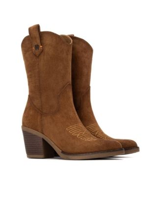 Women's Italian Western Suede Booties Refresh Collection By XTI