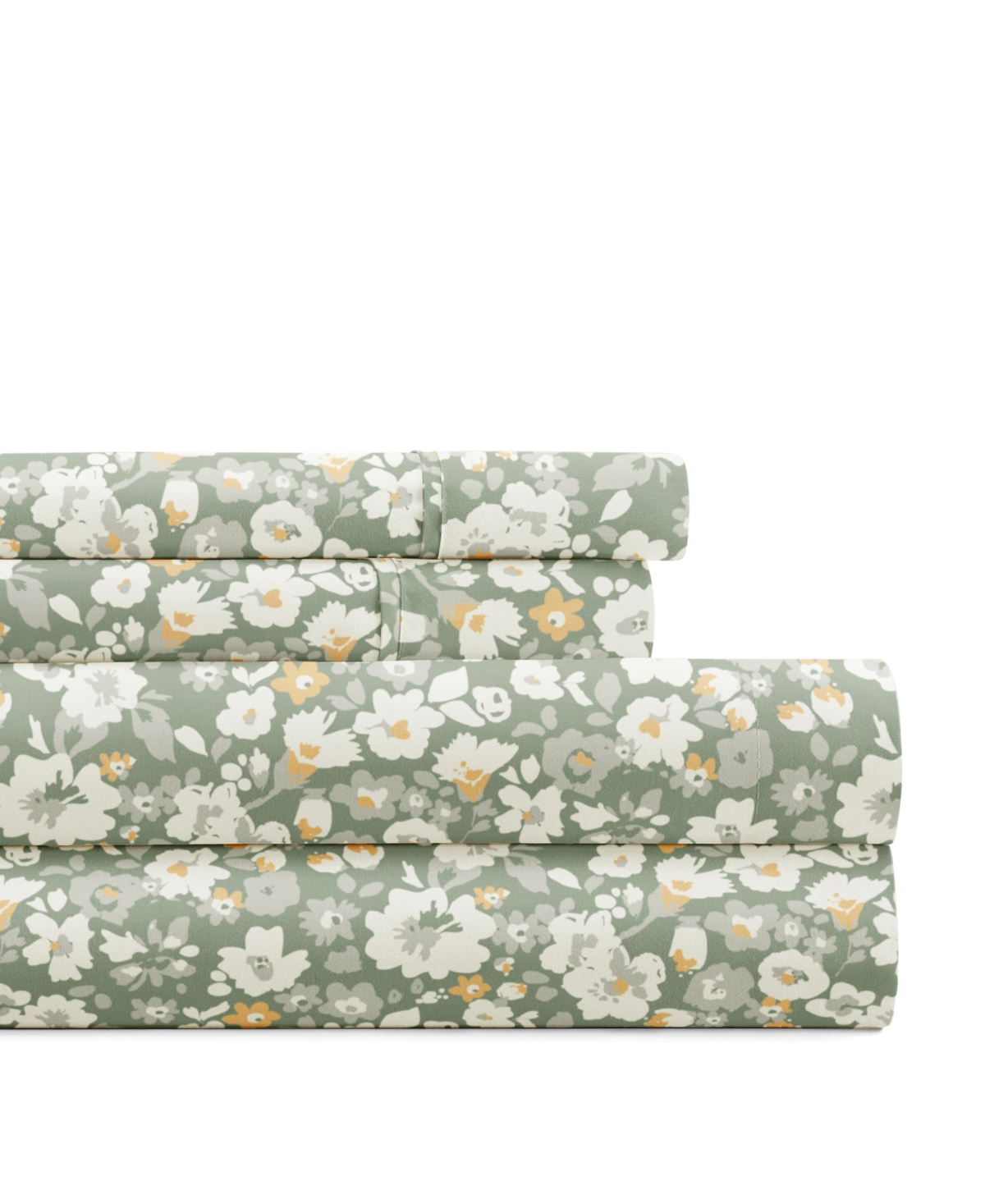 Ienjoy Home Delicate Blossoms 3-p.c. Sheet Set, Twin In Green