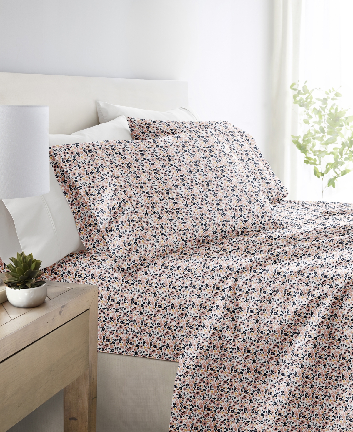 Ienjoy Home Delicate Blossoms 4-p.c. Sheet Set, King In Pink