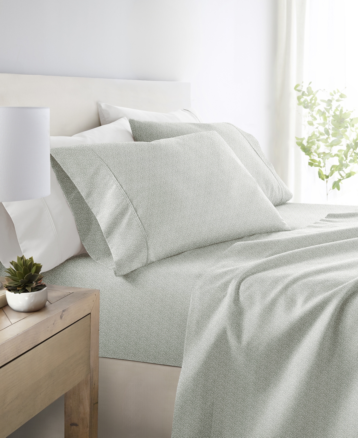 Ienjoy Home Delicate Details 4-p.c. Sheet Set, Full In Green