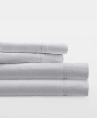 Long Staple 300-Thread Count Cotton Solid 4-Pc. Sheet Set, Split King