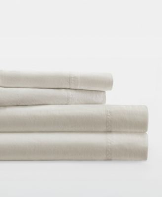 Long Staple 300-Thread Count Cotton Solid 4-Pc. Sheet Set, California King