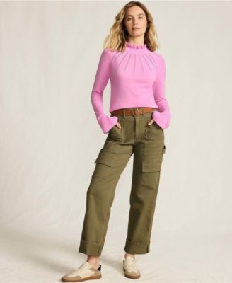 Women's Cotton Pointelle Turtleneck Sweater